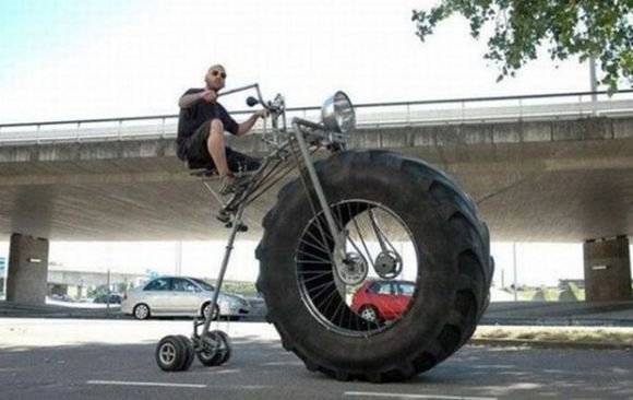 bicycle with massive tractor tire