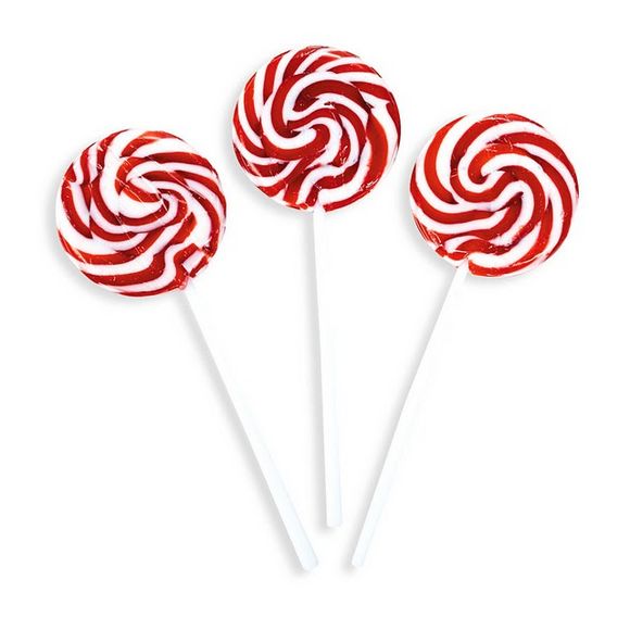 Sweet red and white lolipops