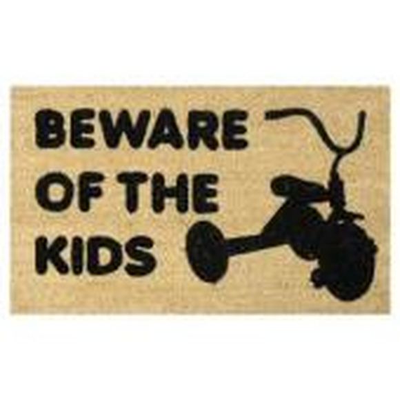 beware of the kids doormat