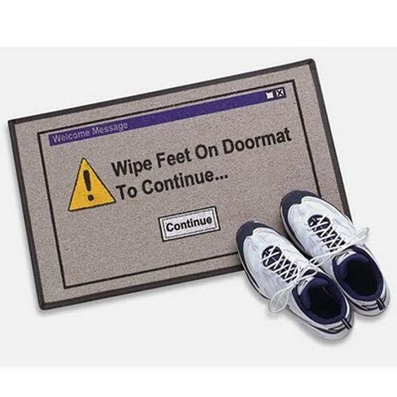 wipe feet on doormat to continue windows 3.1 message