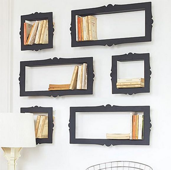 home bookshelfes baroque style that look like picture frames