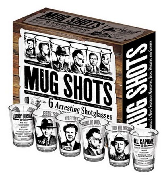 mug shots 6 arresting shotglasses box