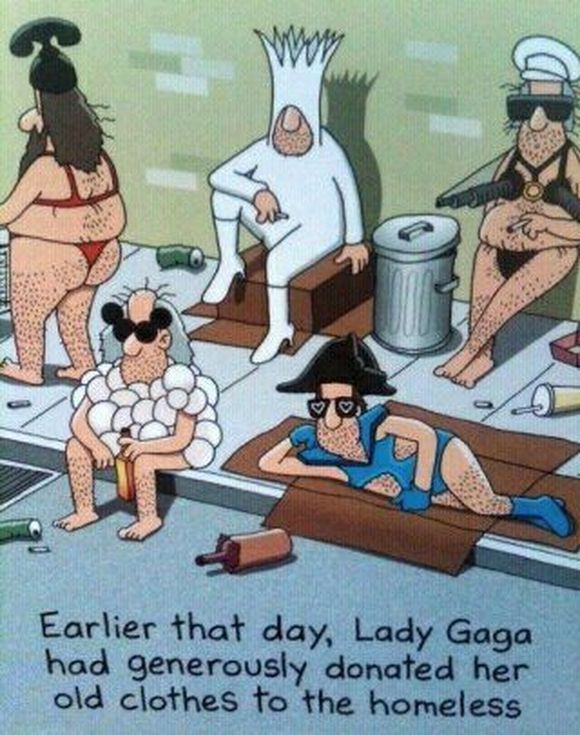 Earlier that day, Lady Gaga had generously donated her old clothes to the homeless