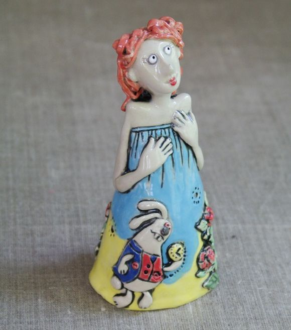 Alice in Wonderland ceramic dolls by Olga Maltseva