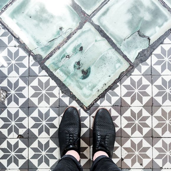 colorful floor tiles in Paris 