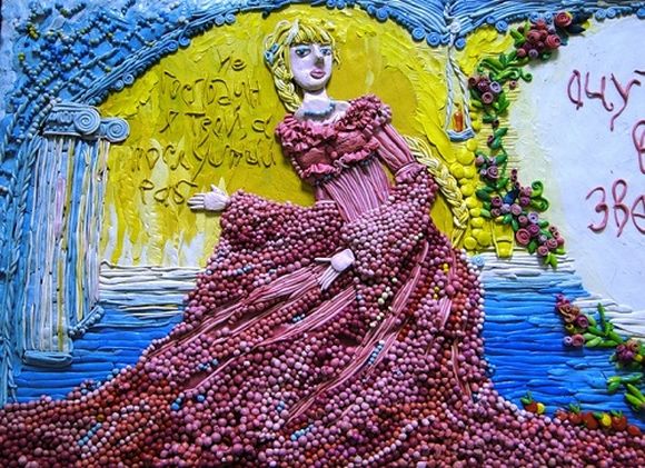 Plasticine painting on fairy tale The Scarlet Flower