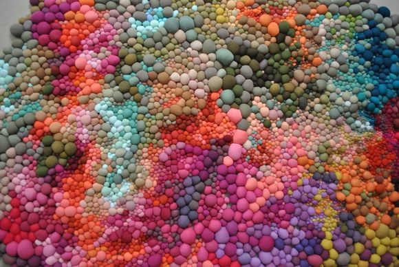 small handmade fabric balls 