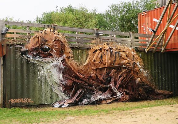 Animalistic trash sculptures by Bordalo II 