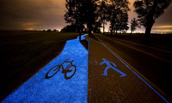 Gorgeous glowing cycle path in Poland