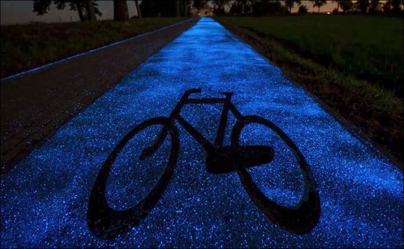 Gorgeous glowing bicycle path in Poland